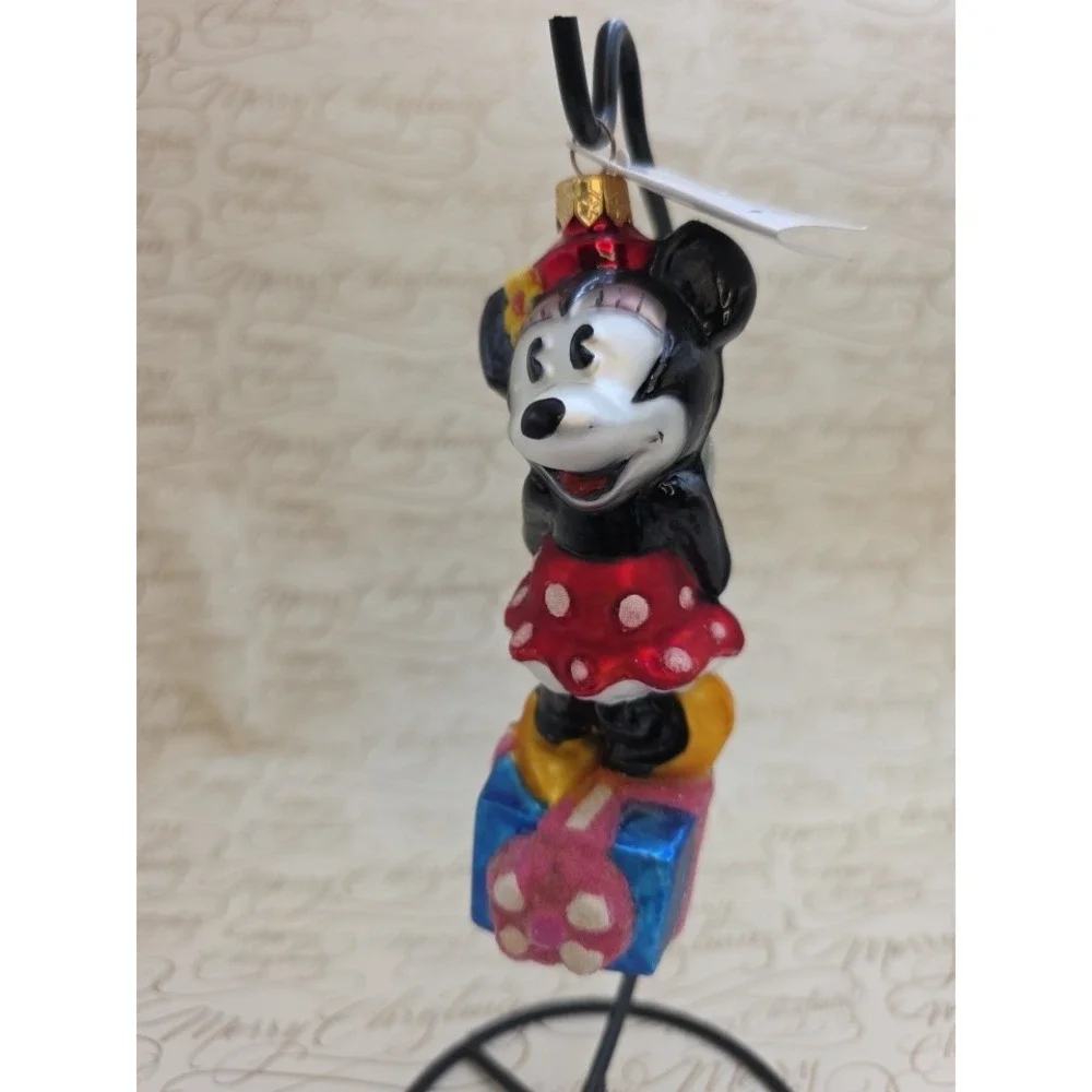 Christopher Radko Disney Noel Minnie Mouse 1997 Poland Glass Christmas Ornament